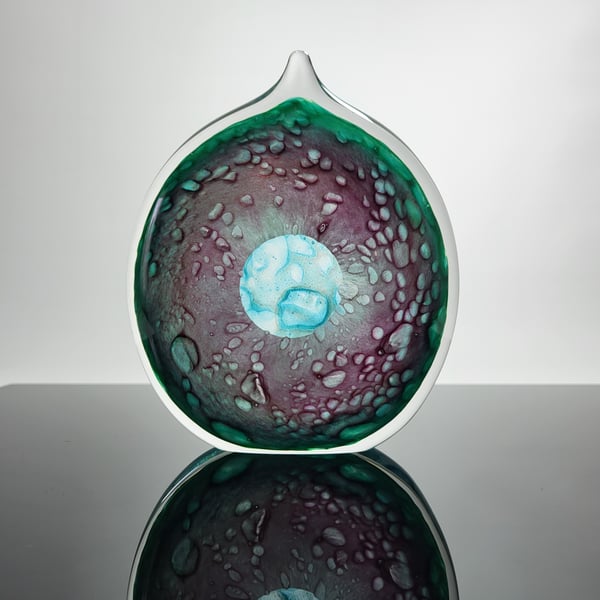 Flecked Stone - green and cranberry by Deanna McGillivary